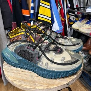 Nike Flow 2020 ISPA Men's Mesh Sneakers Size 13 Black Teal Reflection Silver